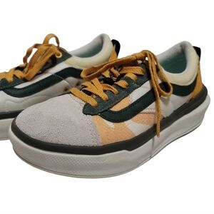 Vans Old Skool Overt Plus ComfyCush White Green Yellow M7 W8.5 Excellent Unisex